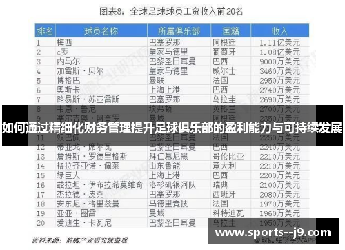 如何通过精细化财务管理提升足球俱乐部的盈利能力与可持续发展 如何通过精细化财务管理提升足球俱乐部的盈利能力与可持续发展